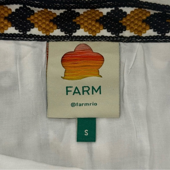 Farm Rio Flower Fan Tapestry Wrap Midi Skirt Linen Embroidered Small Boho Beachy - Picture 10 of 15